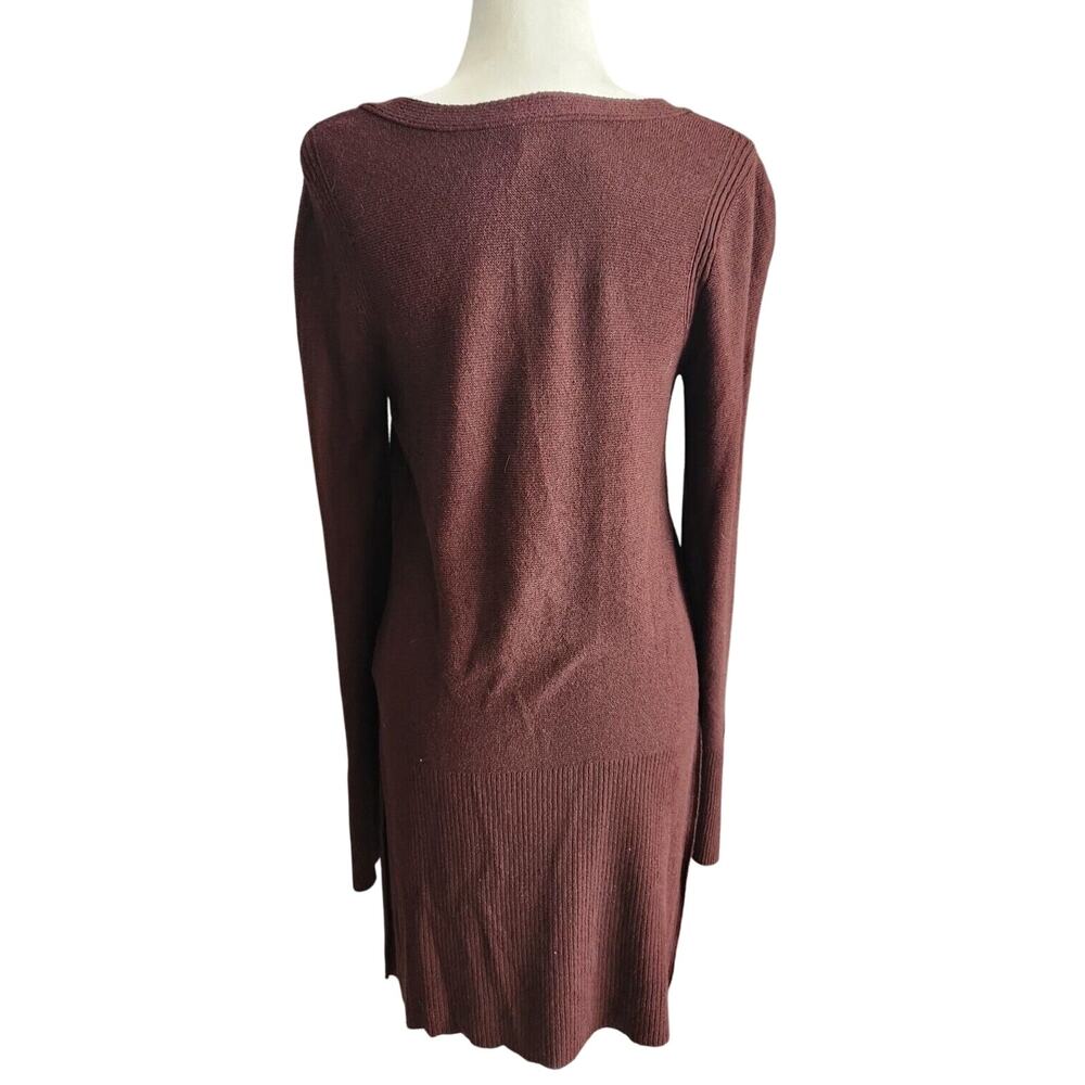 Free People Criss Cross Front Tunic High Low Sweater Size L Brown 14597 - Picture 4 of 9